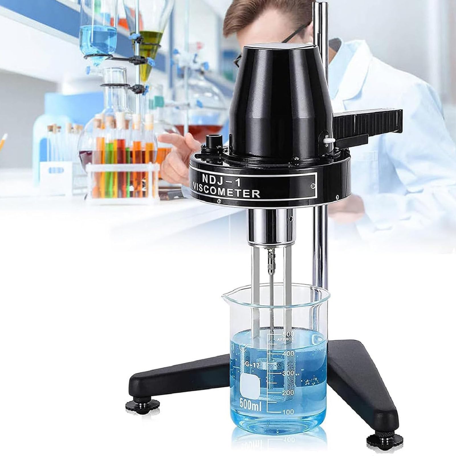 Viscosímetro rotatorio portátil,Medidor viscosidad rotatorio Laboratorio 10-100 000 Mpa.S,Viscosímetro Digital,Viscosímetro líquidos Newton, Probador viscosidad,Viscosímetro Laboratorio
