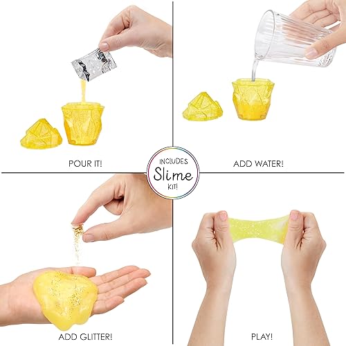 Miniatura 3 de Rainbow High Sunny, amarillo con kit de limo y mascota, rubia de 11 pulgadas brillante posable muñeca de moda con slime brillante, mascota mágica de