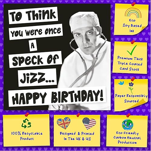 Miniatura 3 de Cult Kitty - Speck Of Jizz - Tarjetas de feliz cumpleaños groseras para él - Tarjeta de cumpleaños divertida para ella - Tarjetas de cumpleaños