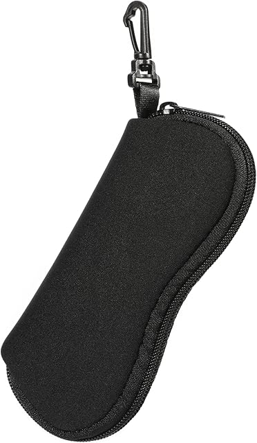 Hifot Soft Eyeglasses Case 2 Pack, Neoprene Porteble Travel Slip in Eyeglasses Bag Sunglasses Pouch Holder with Clip