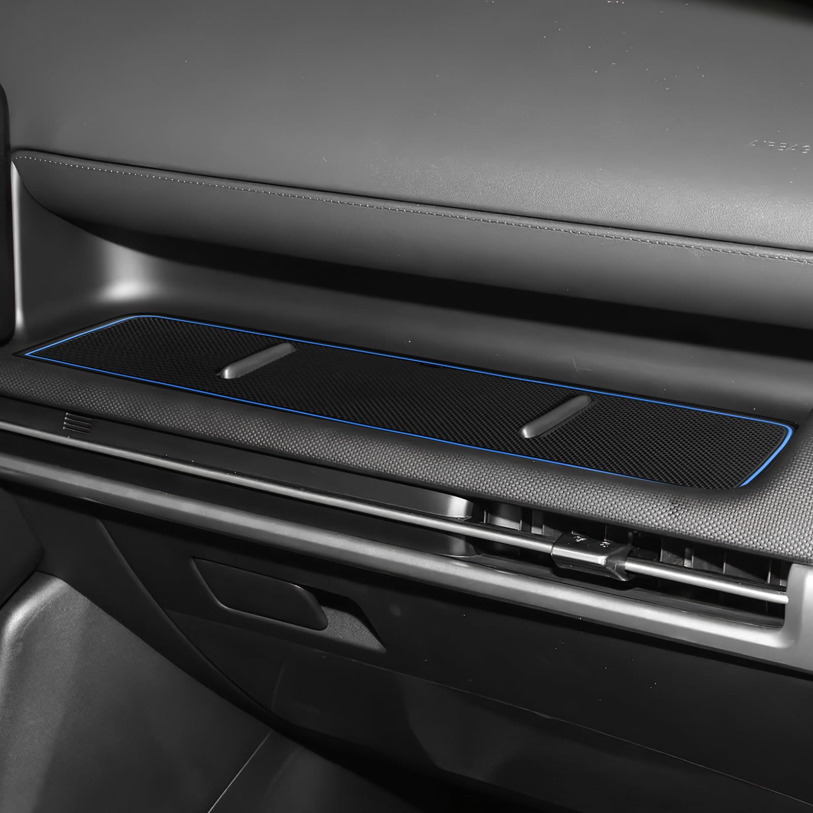 KUNGKIC Für Hyundai Tucson Zubehör 2025 Anti RutschMatte für Beifahrersitzablage Tablett Silikon Antirutsch Pads 1 Stück (Blau Rand)