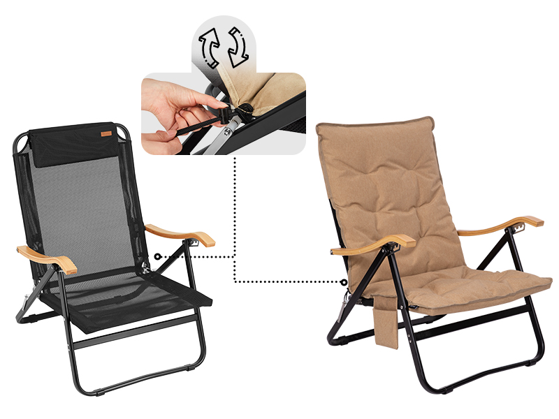 Amazon.co.jp: KingCamp ローチェア アウトドア チェア リクライニング