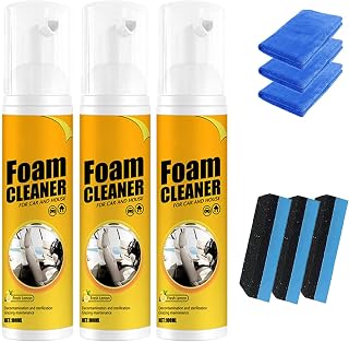 Amplesunshine Foam Cleaner,Strong Decontamination Cleaners Spray, Multifunctional Car Foam Cleaner, Powerful Stain Removal Kit,Foam Cleaner for Car and House Lemon Flavor (3Pcs, 100ML)