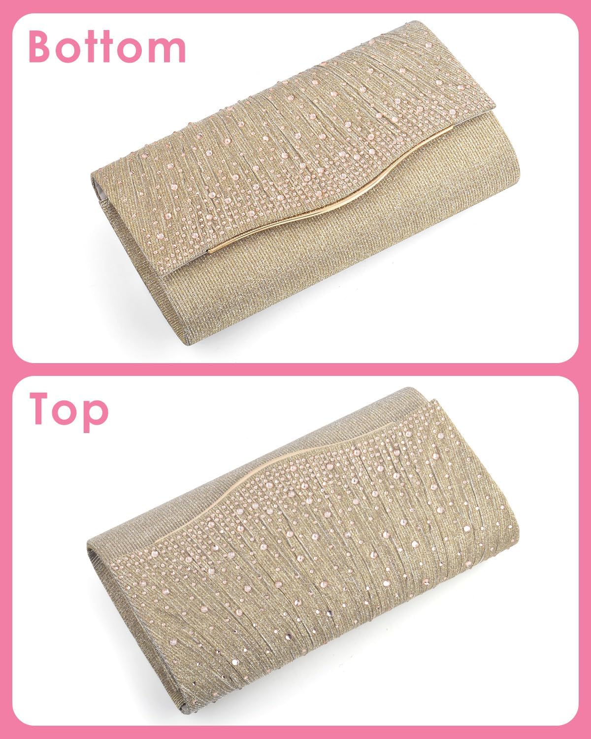 TINDTOP Clutch Purses for Women, Formal Evening Bags Suede Shoulder Envelope Party Handbags Wedding Cocktail Prom Clutches - Image 7