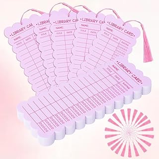 50 PCS Reading List Bookmarks Christmas Book Tracker with 50 Bookmark Tassels Reading Log Bookmark 3 x 8 Inch Pink Library Card Bookmark for Reading for Teacher Women Students Book Lovers(100 PC Pink)