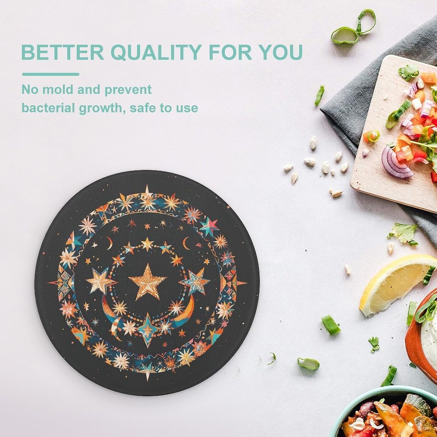 Gorgeous Stars And Moon Tempered Glass Cutting Boards for Kitchen image 5