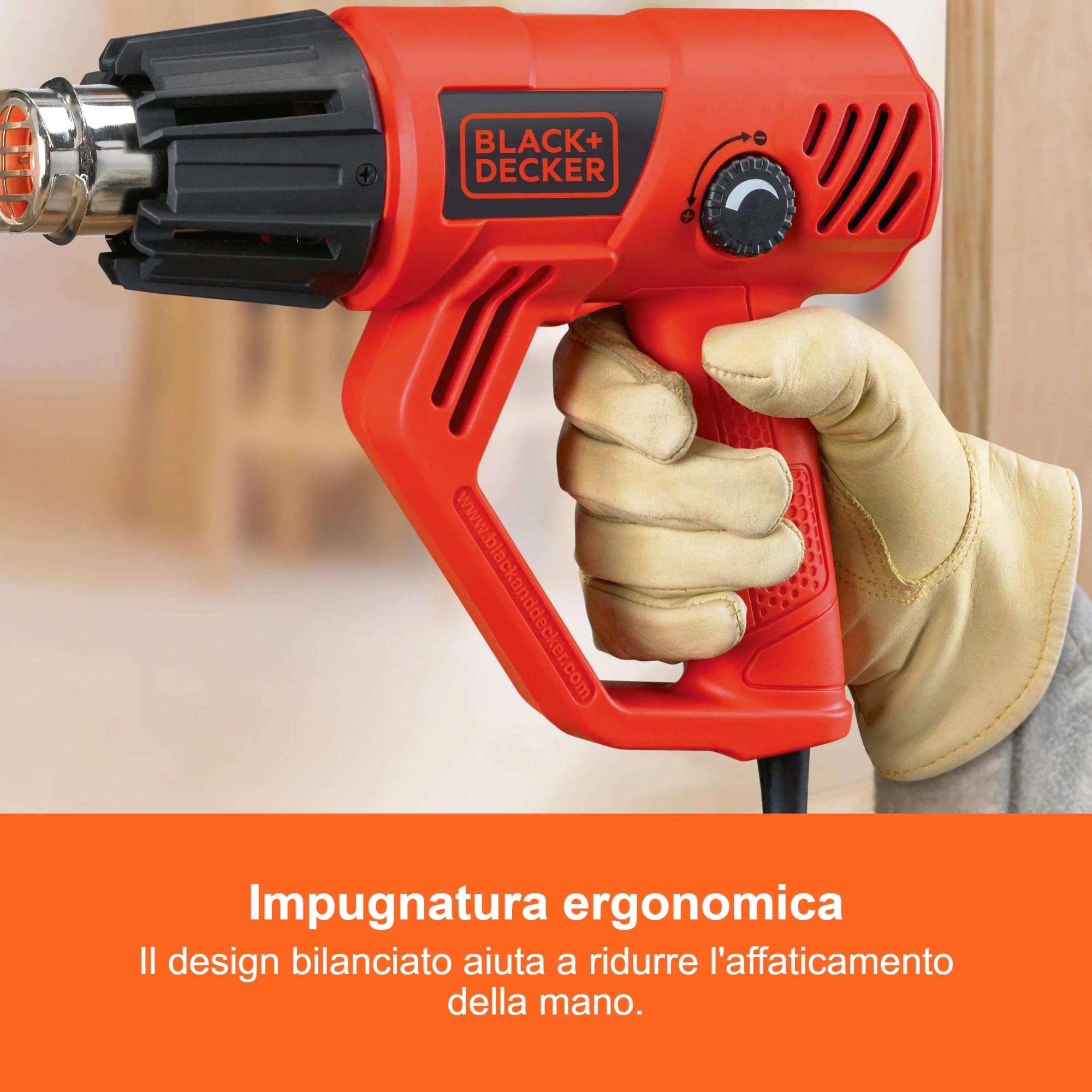 BLACK+DECKER Pistola termica da 2000W con controllo variabile della temperatura, KX2001-QS
