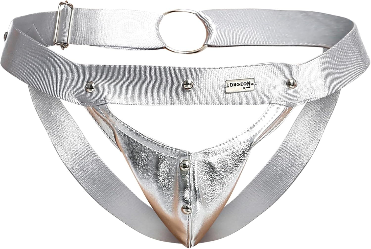 MALEBASICS DNGEON Snap Jockstrap – Synthetic Leather Snap Jockstrap with Breathable Pouch for Support One Size – 1 Unit, Mens