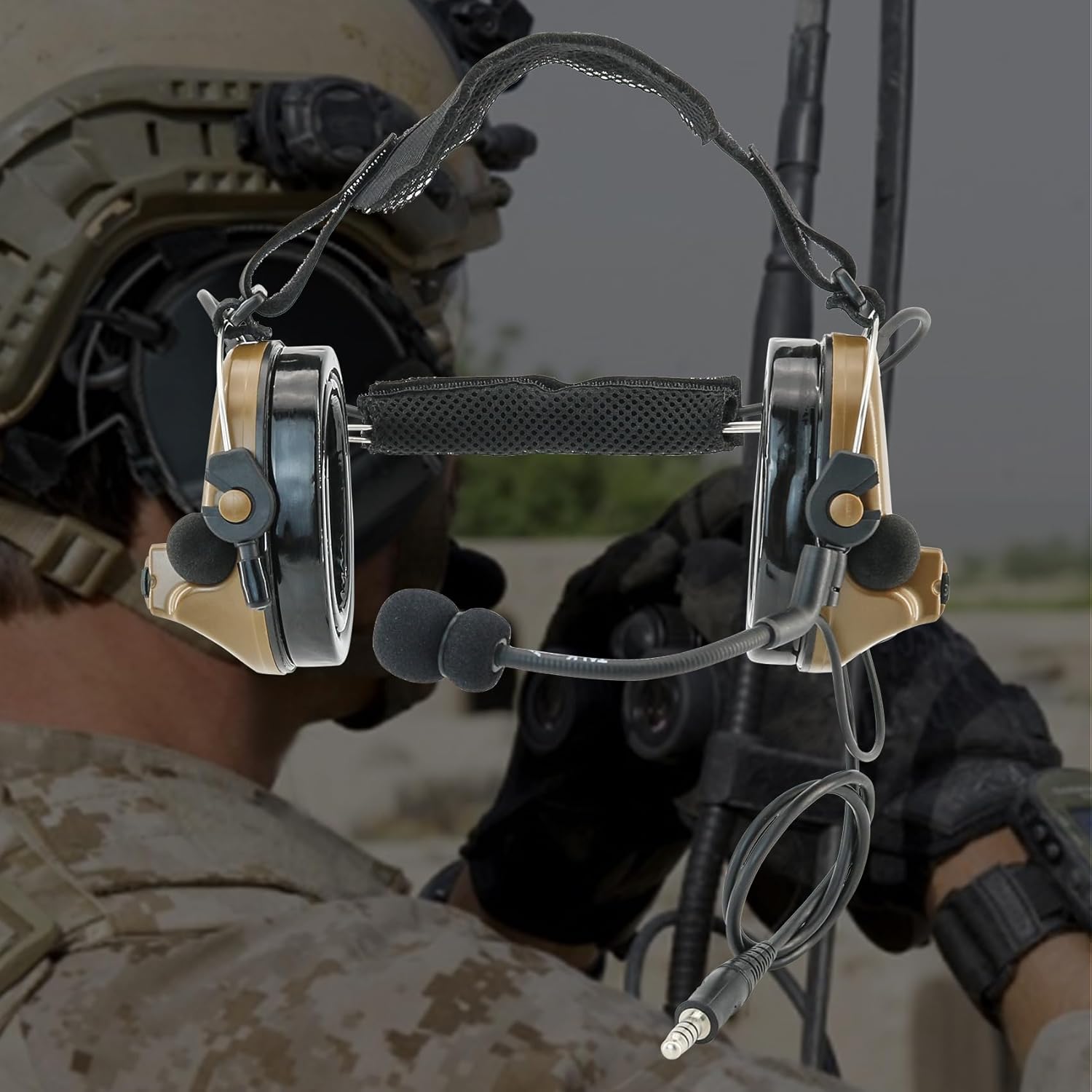 Tactical Headset with Noise Reduction/Communication Function+U94 PTT Gel Earpad Neckband Headband for Airsoft Shooting Sports - Image 6