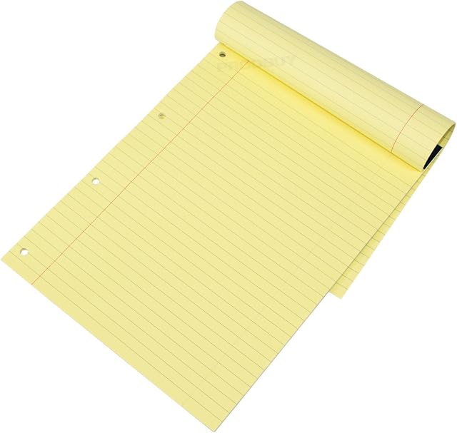 [Pack of 20] Memory Aid A4 Yellow 50 Sheet Paper Notepad Refill Legal Lined Writing Pads