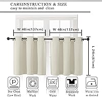 Vista 245 de Simplebrand Juego de 2 paneles de cenefa aguamarina para ventana de cocina de 14 pulgadas de largo, cortinas de oscurecimiento de habitación