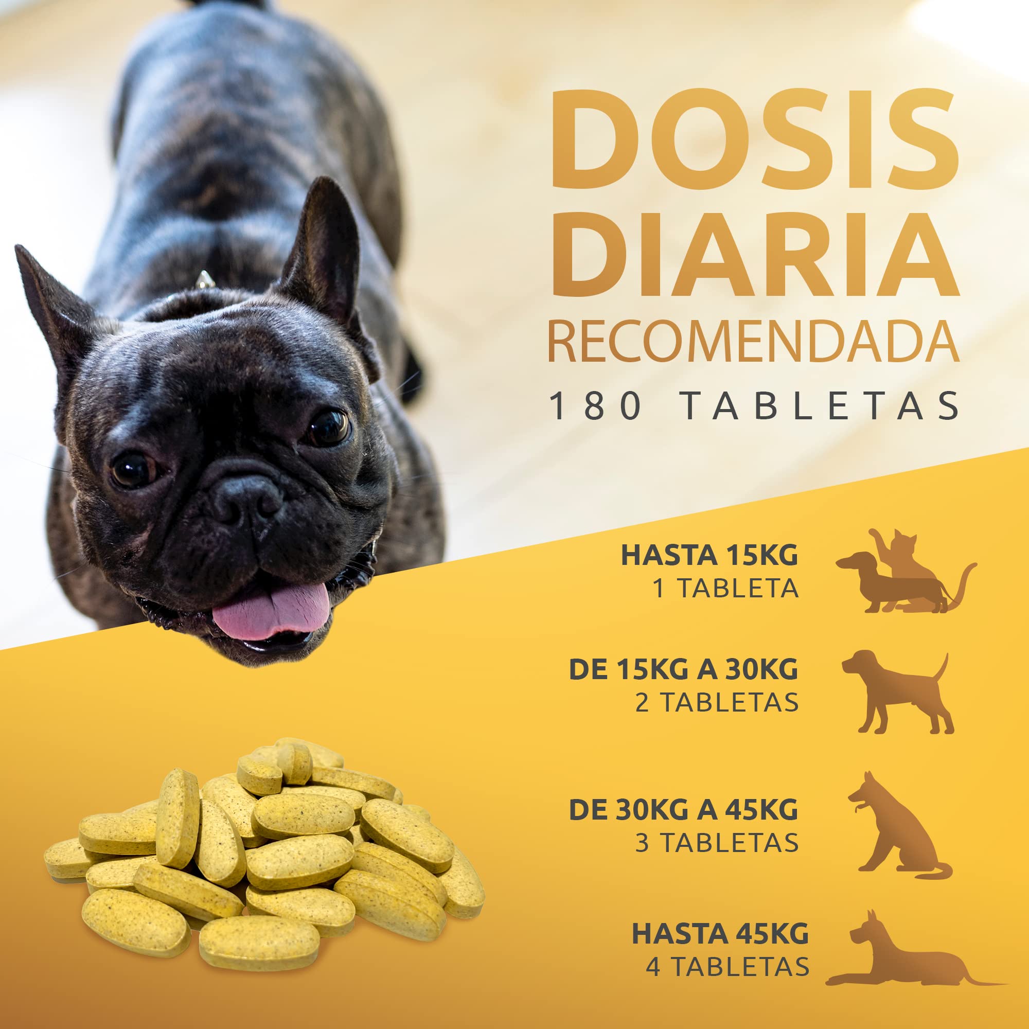 Suplemento Natural Antiinflamatorio Condoprotector para Perros y Gatos con Colágeno Hidrolizado, Glucosamina, Ácido Hialurónico, Magnesio, Vitamina C y D y Garra del Diablo