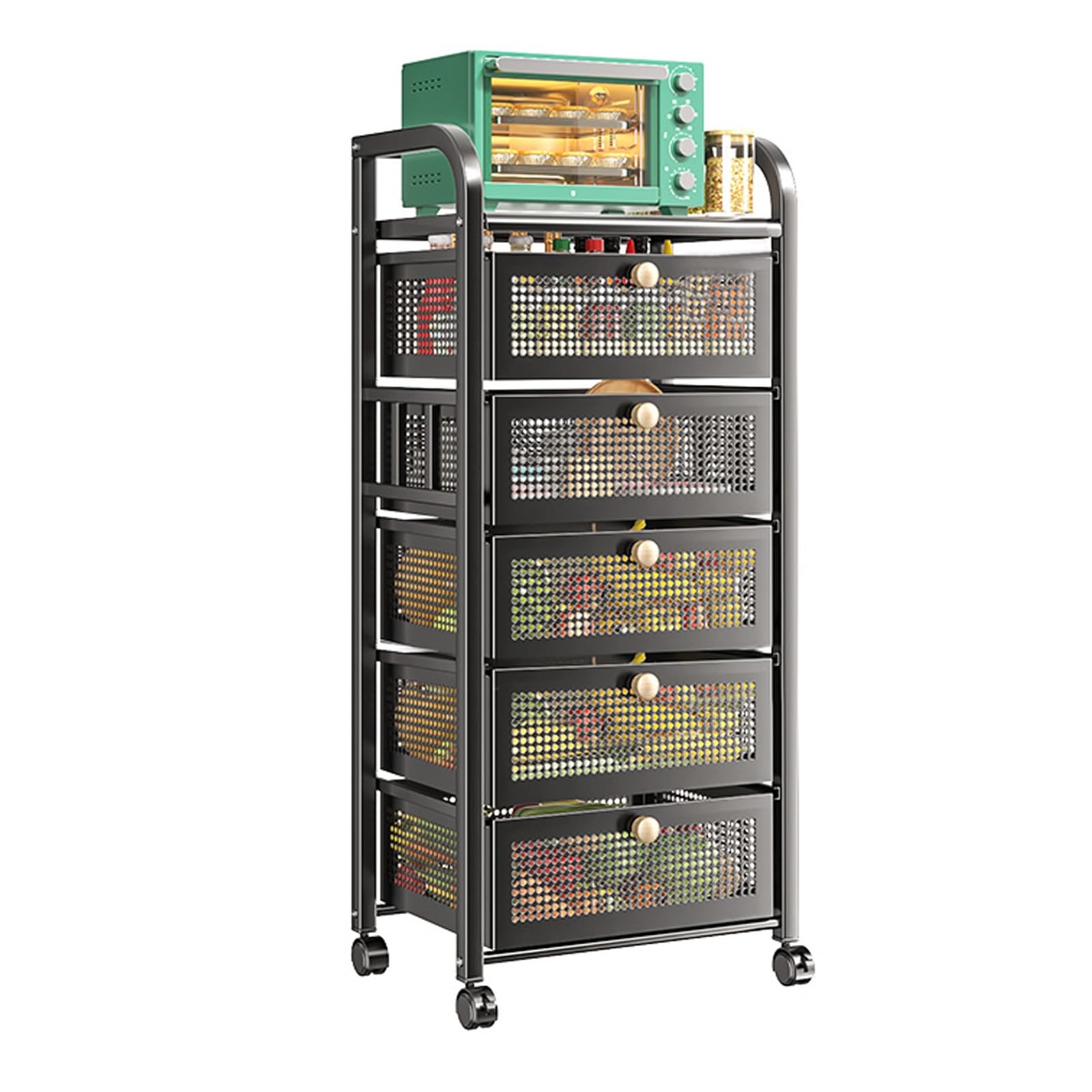 Carro de metal estrecho 39.8 pulgadas gabinete de almacenamiento delgado y rodante
