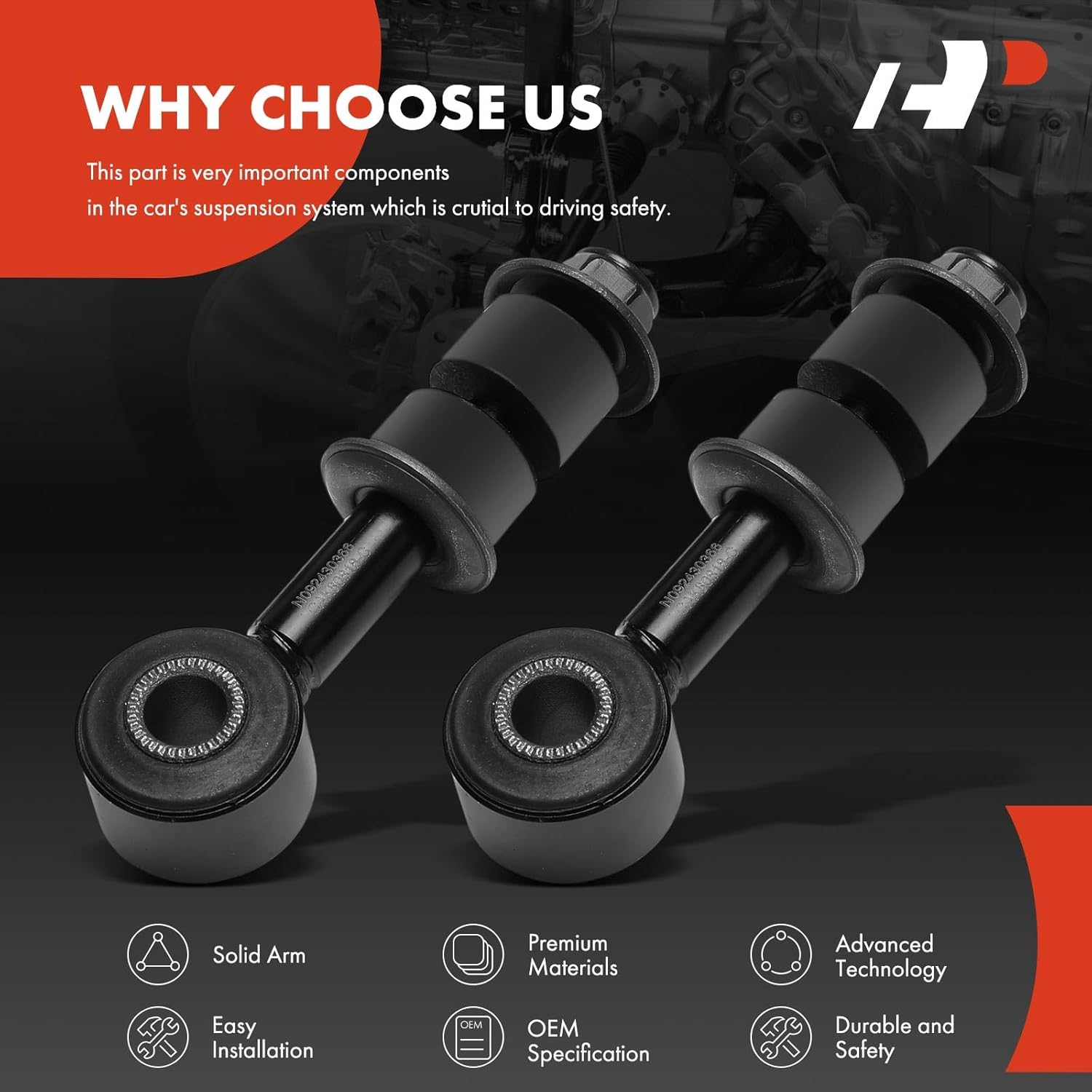 A-Premium 2 x Front Sway Bar Links Stabilizer Bar Links, Compatible with Mitsubishi Montero 1992 1993 1994 1995 1996