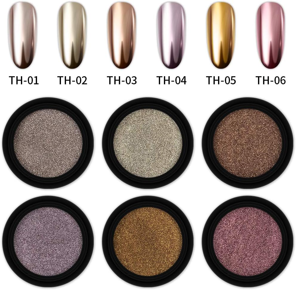 Artdone 16 Jars Chrome Nail Powder Metallic Mirror Effect Holographic Aurora Chameleon Pigment 1g/Jar for Nail Art Gel Polish Mermaid Unicorn Dipping Powder : Beauty & Personal Care