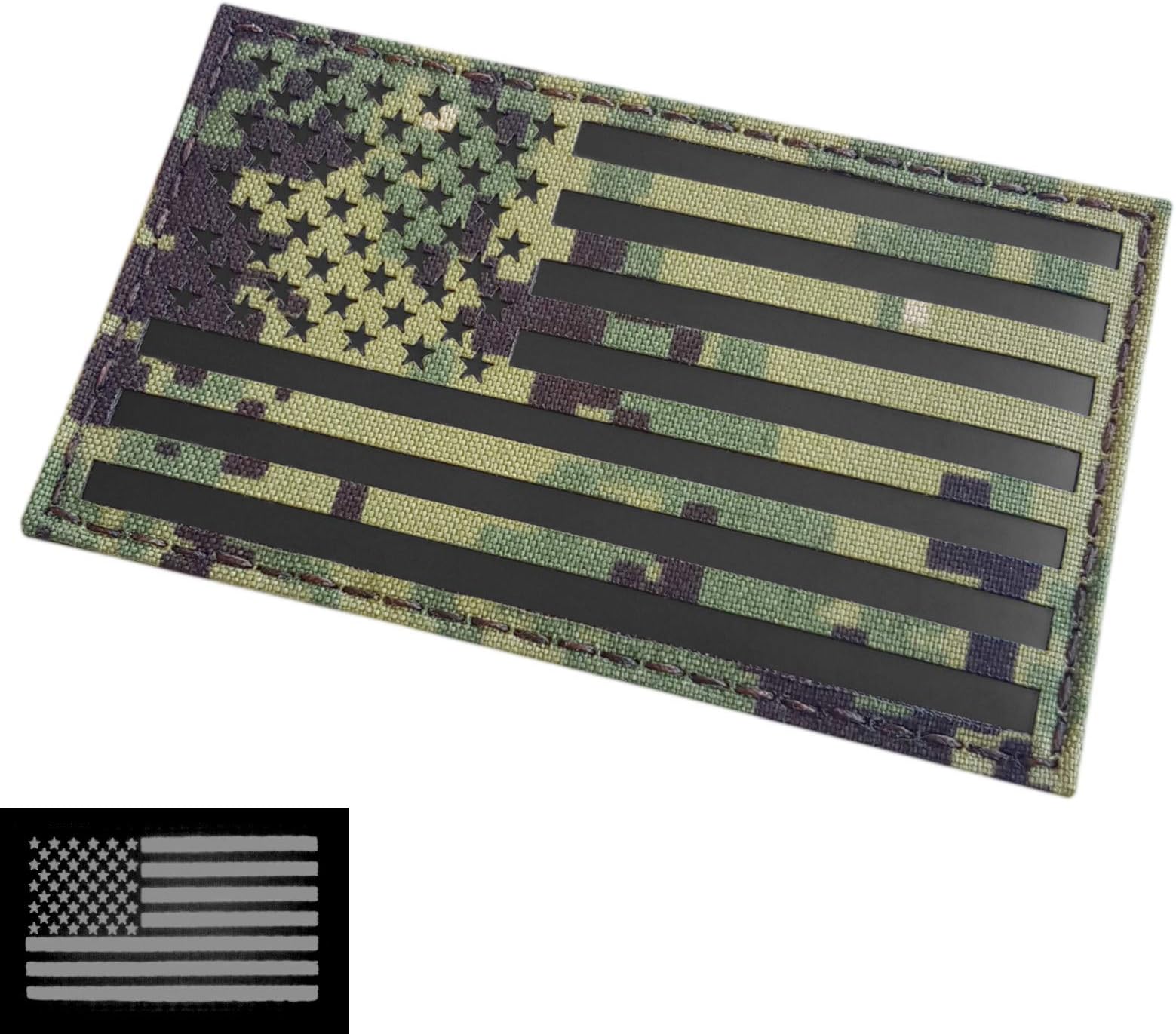 Tactical FreakyIR Large 3x5 AOR2 USA American Flag NWU Type III US Navy Seals DEVGRU Infrared Tactical Morale Hook&Loop Patch