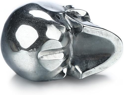 Vista 18 de Skullis 2.0 "Cráneo alienígena de cristal de obsidiana negra, escultura de arte fino de piedras preciosas talladas a mano, estatua de piedra Cráneo