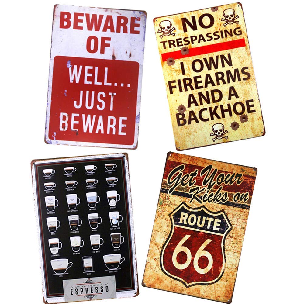 AOYEGO Beware of Wife - Targa in metallo vintage con avvertimento di sicurezza, per caffè, bar, pub, negozi, cartelli decorativi da parete divertenti per uomini e donne 20,3 x 30,5 cm