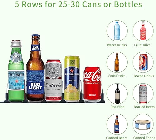 Miniatura 3 de Organizador de bebidas para refrigerador, dispensador de latas autoempujable para refrigerador, organizador de latas automático para ahorrar