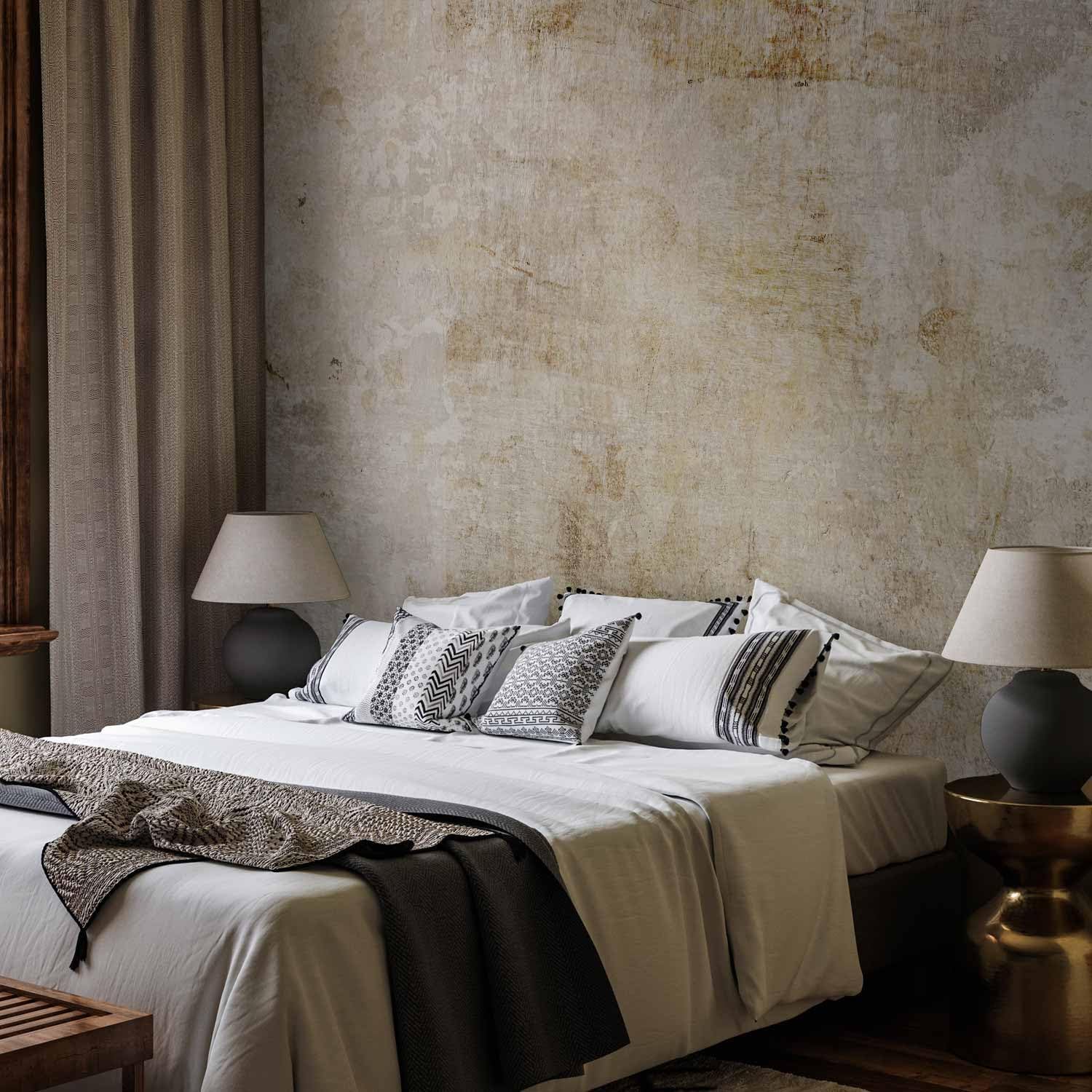artgeist Wall Mural Faux Cement 193x138 in - Peel and Stick Self-Adhesive Wallpaper Removable Large Sticker Foil Wall Decor Print Picture Image Design Abstract Faux Stone Beige a-A-10109-a-a