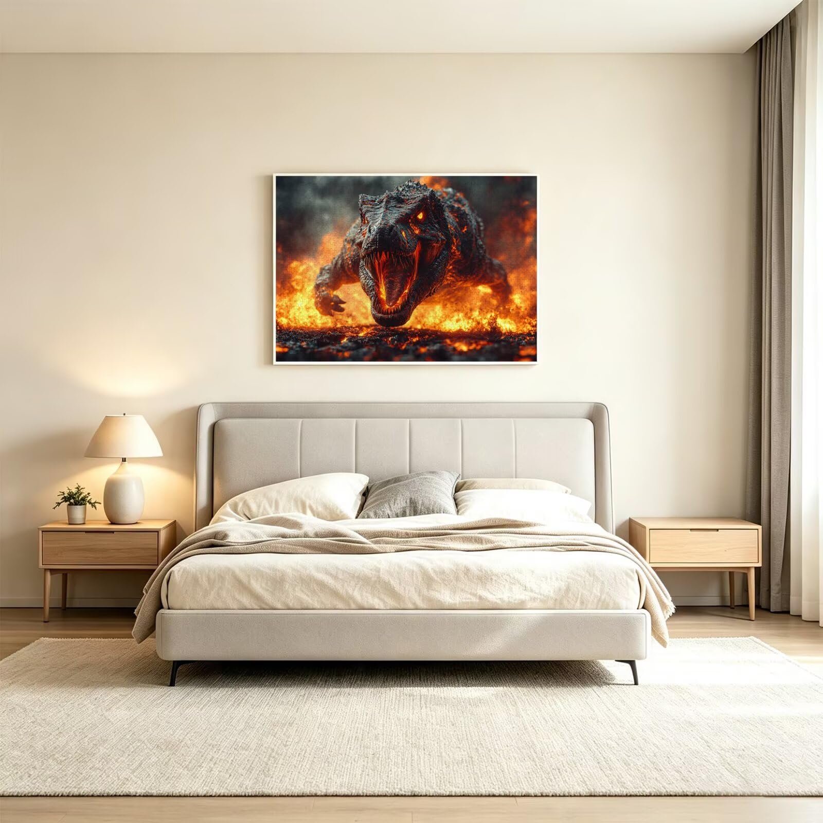 Puzzle dla dorosłych 6000, płomień dinozaura, 179 x 105 cm, n-361