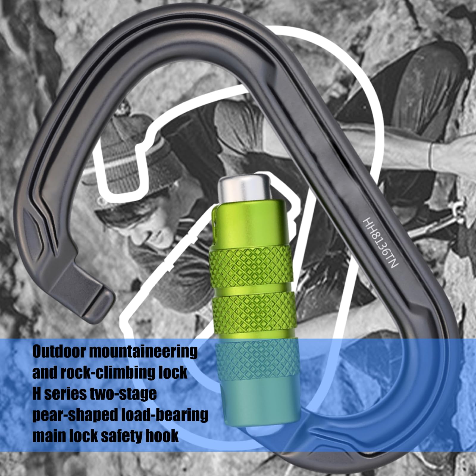 Moschettone in lega di alluminio a forma di D Gancio chiave Arrampicata Fibbia Outdoor Strumento Alpinismo Fibbia Attrezzatura Arrampic
