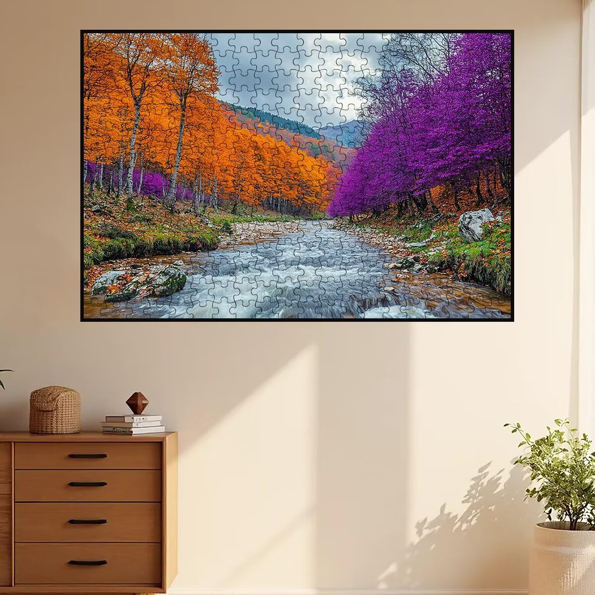 Puzzle 5000 sztuk dla dorosłych krajobrazy, jesienne puzzle 5000 sztuk dla dorosłych, drewniane puzzle z pudełkiem na prezent rozmiar 156 x 105 cm, wyzwanie puzzle dla całej rodziny, prezent -2428