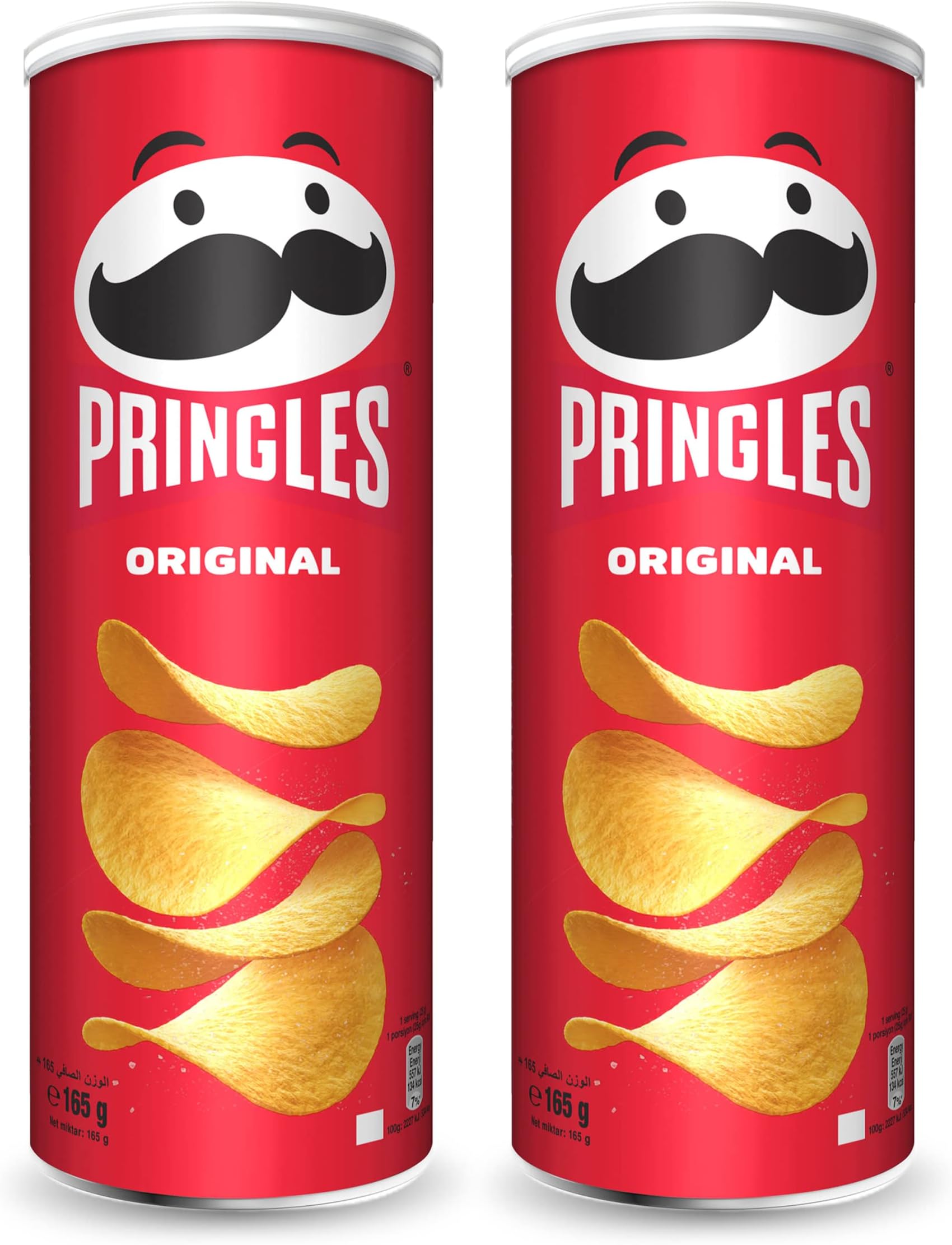 Original Flavour - Classic Salted Potato Chips - 165g Pack of 2 Cans - Crispy Snack - Crunchy Snack Food for Movies, Games & More - On-the-Go Can