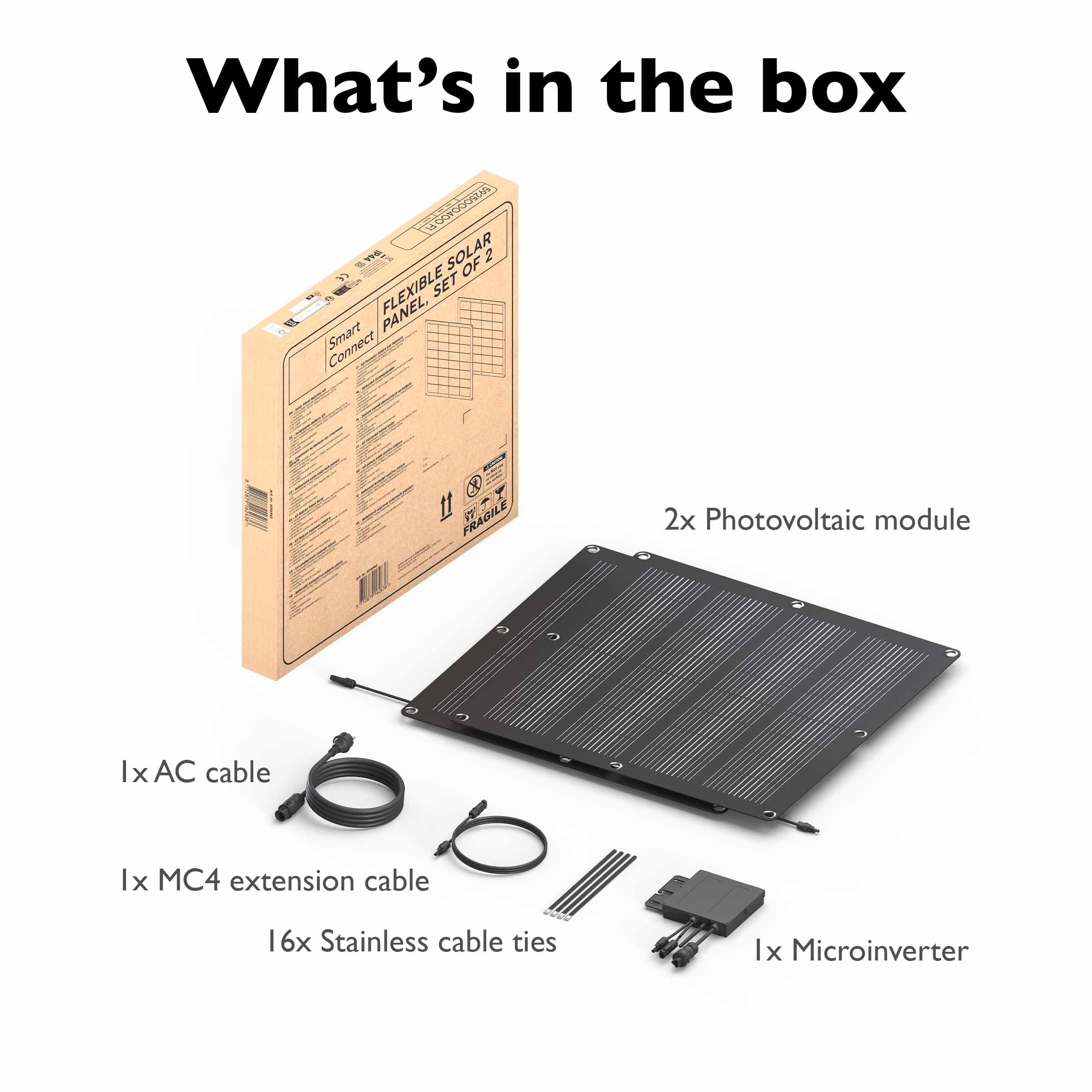 Solarpanel Set 110W, Semi-Flexibel & Leicht Balkonkraftwerk, Smart Monitoring per App, für Balkon & Garten Anwendungen