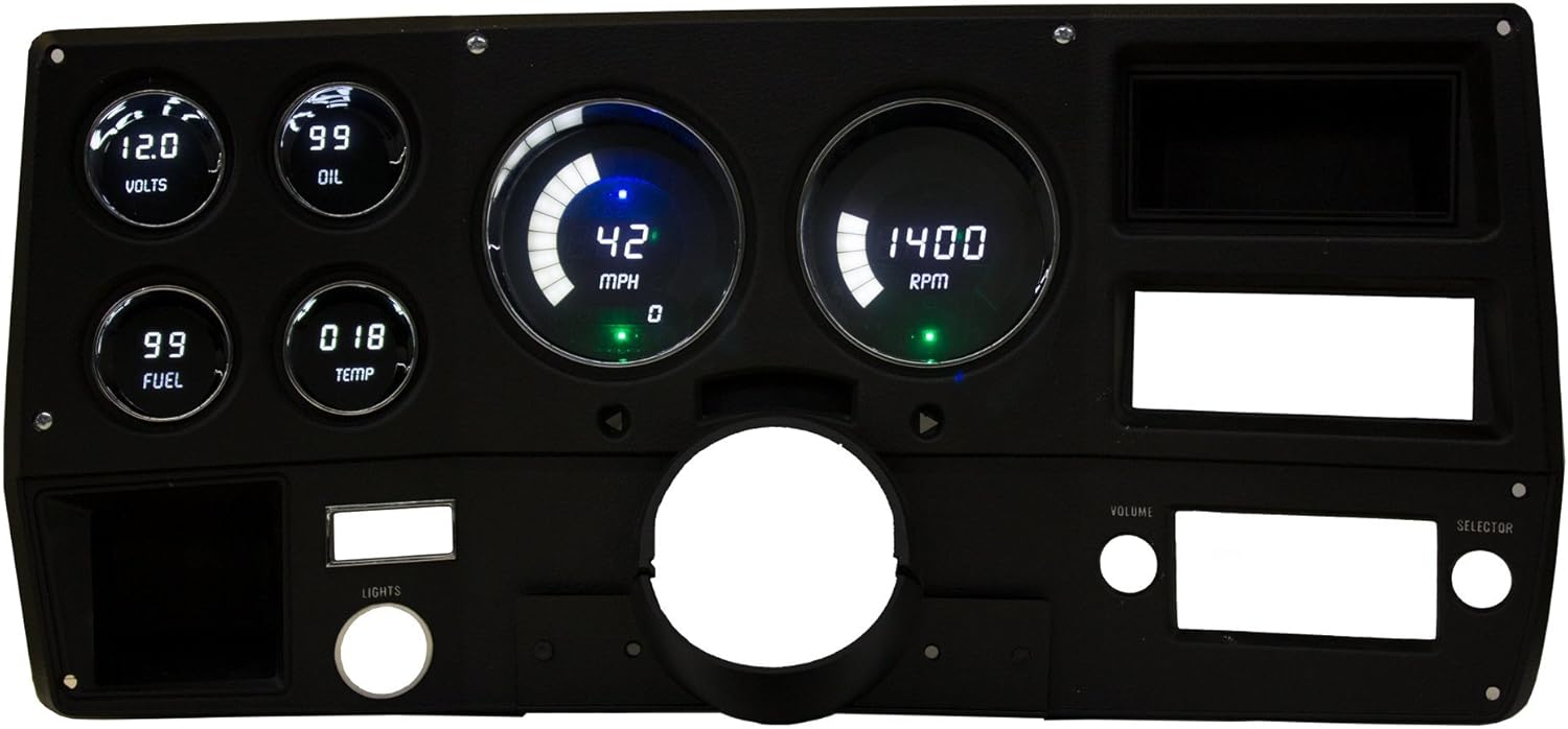LED Digital Gauge Panel Compatible with Chevy Truck 1973-1987 - Teal | High-Visibility Dash Cluster Upgrade for Classic C10, K10, Blazer, Suburban, Silverado
