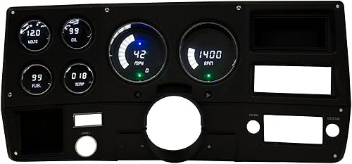Miniatura 6 de Panel de calibre digital LED compatiblerepuesto para Chevy Truck 1973-87 (verde azulado)