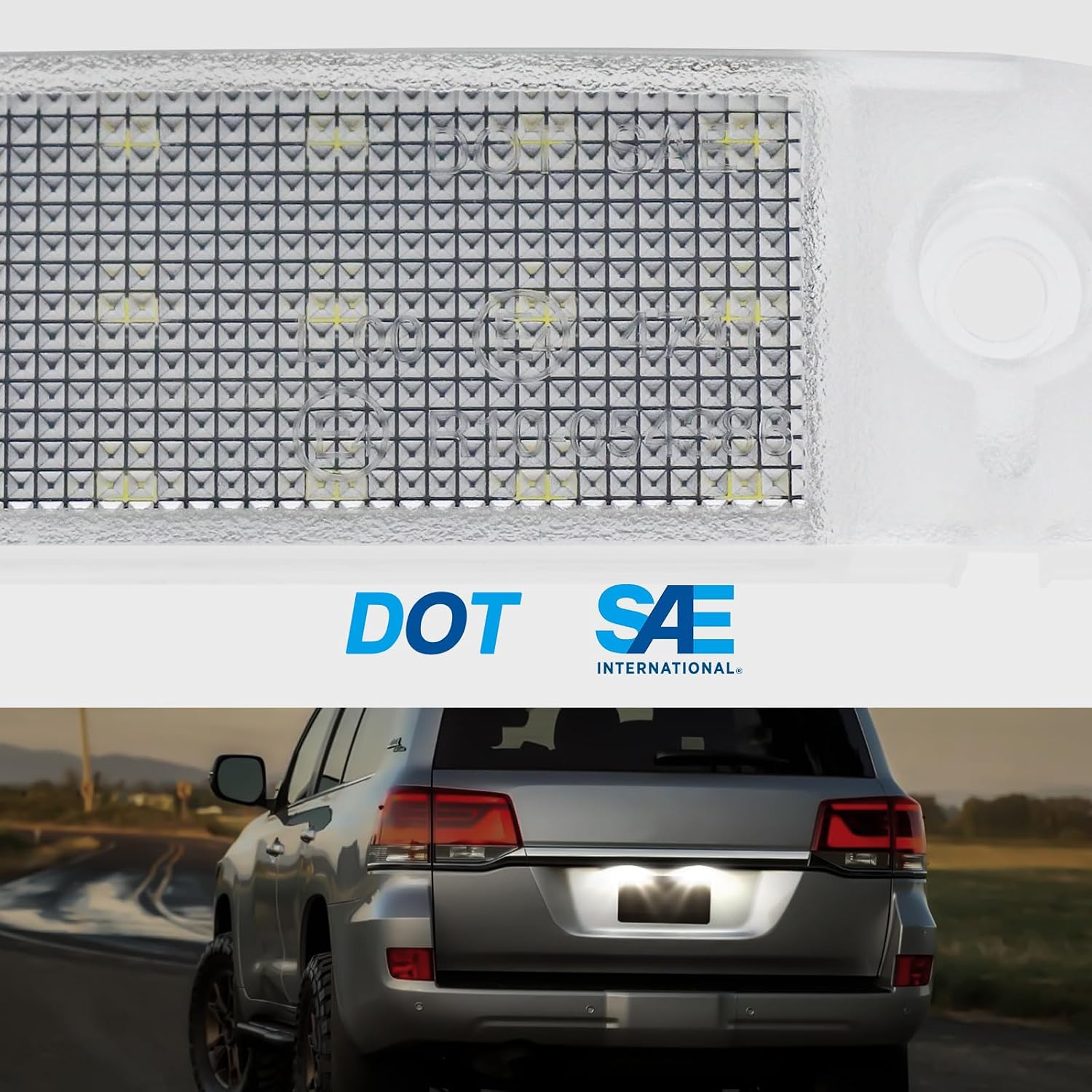 License Plate Light Fit for 4Runner 1996-2023, Sequoia 2000-2019, 97-02 first-gen Sienna, 90-97 Previa LED Tag Lights Assembly, 2PCS White Lamp Plug and Play