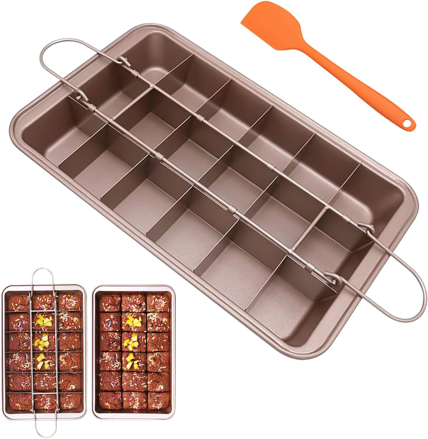 Iimin Nonstick Brownie Pan,High Carbon Steel Baking Pan,Non
