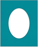 Vista 264 de CountryArtHouse Marco ovalado verde cazador de 5 x 7 pulgadas, sin ácidos, con núcleo blanco, corte biselado para fotos de 4 x 6, se adapta a marcos