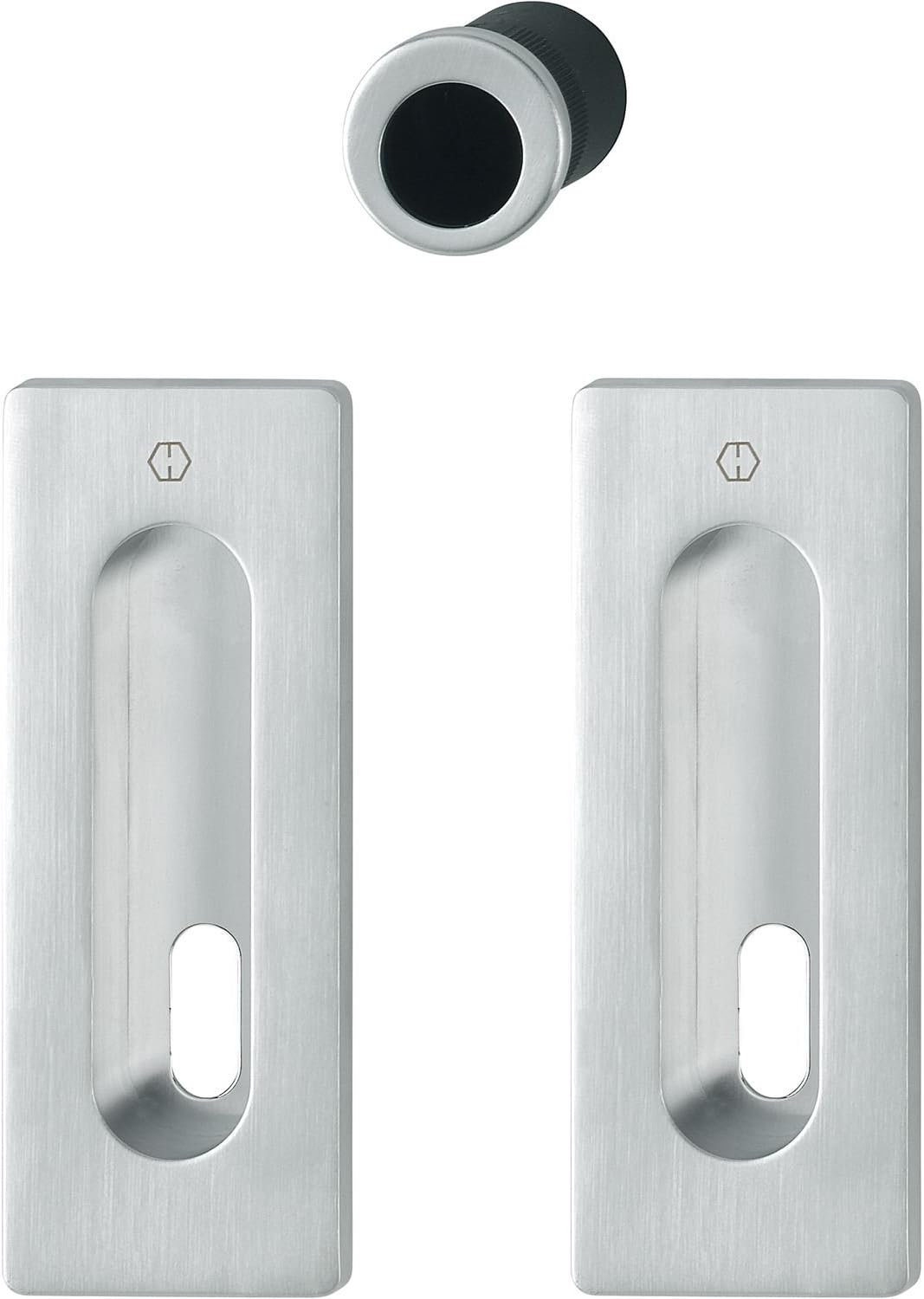 Hoppe 3390307 Sliding Door Handle Set M464 – Square BB Brass Matt Chrome PVD