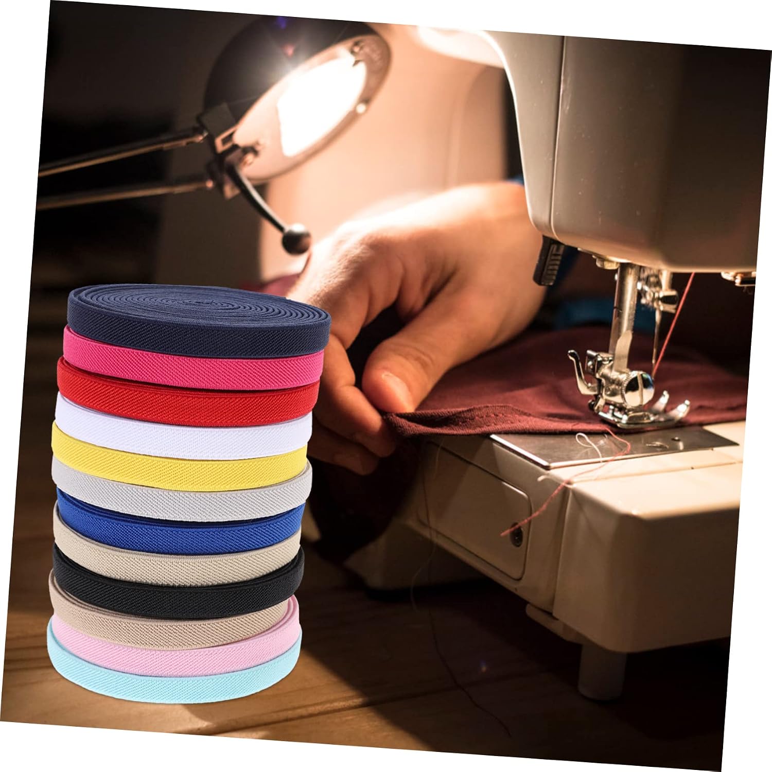 12pcs High Elasticity Sewing Bands Heavy Stretch Elastic Straps for Clothing Accessories Random Color