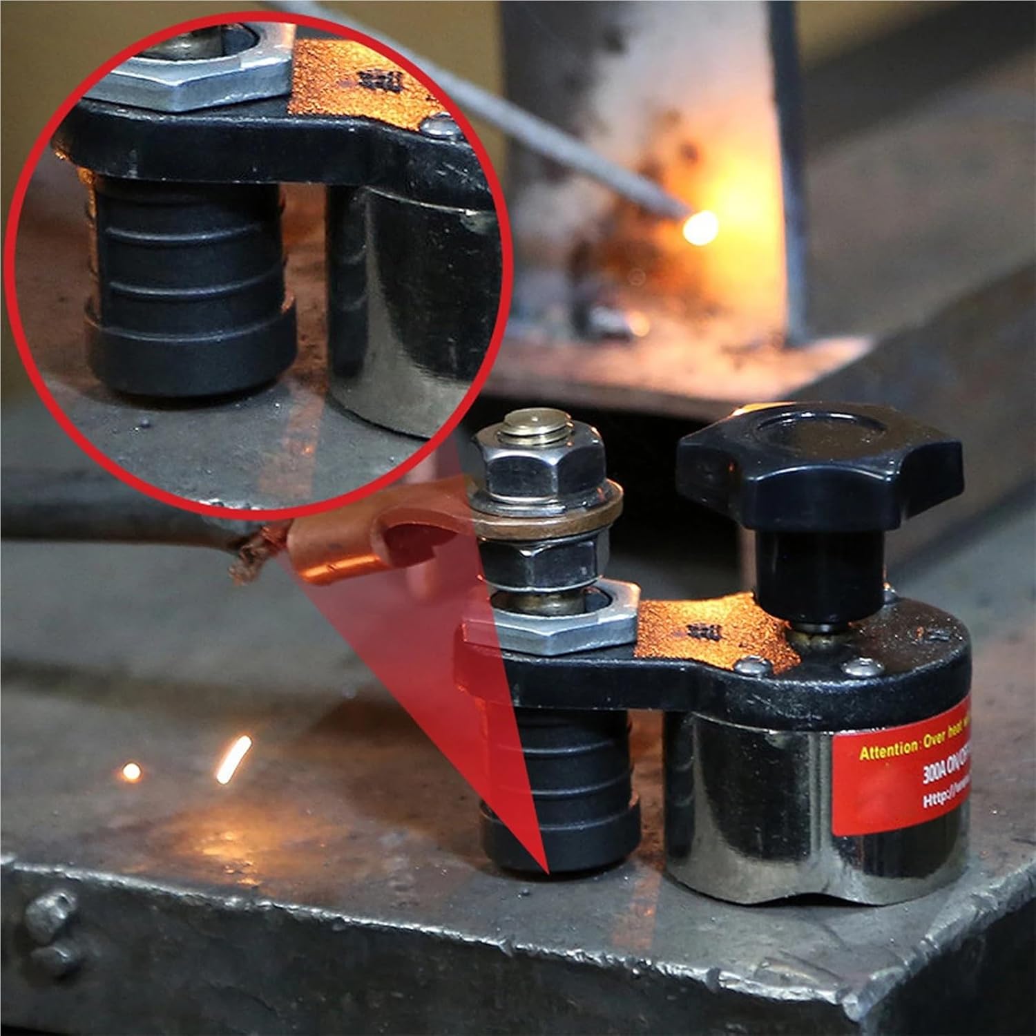 Magnetic Grounding Clamp Welding Ground On Off Adjustable Switchable Holder Magnet Connector 1Pcs(MWGC1-300F)