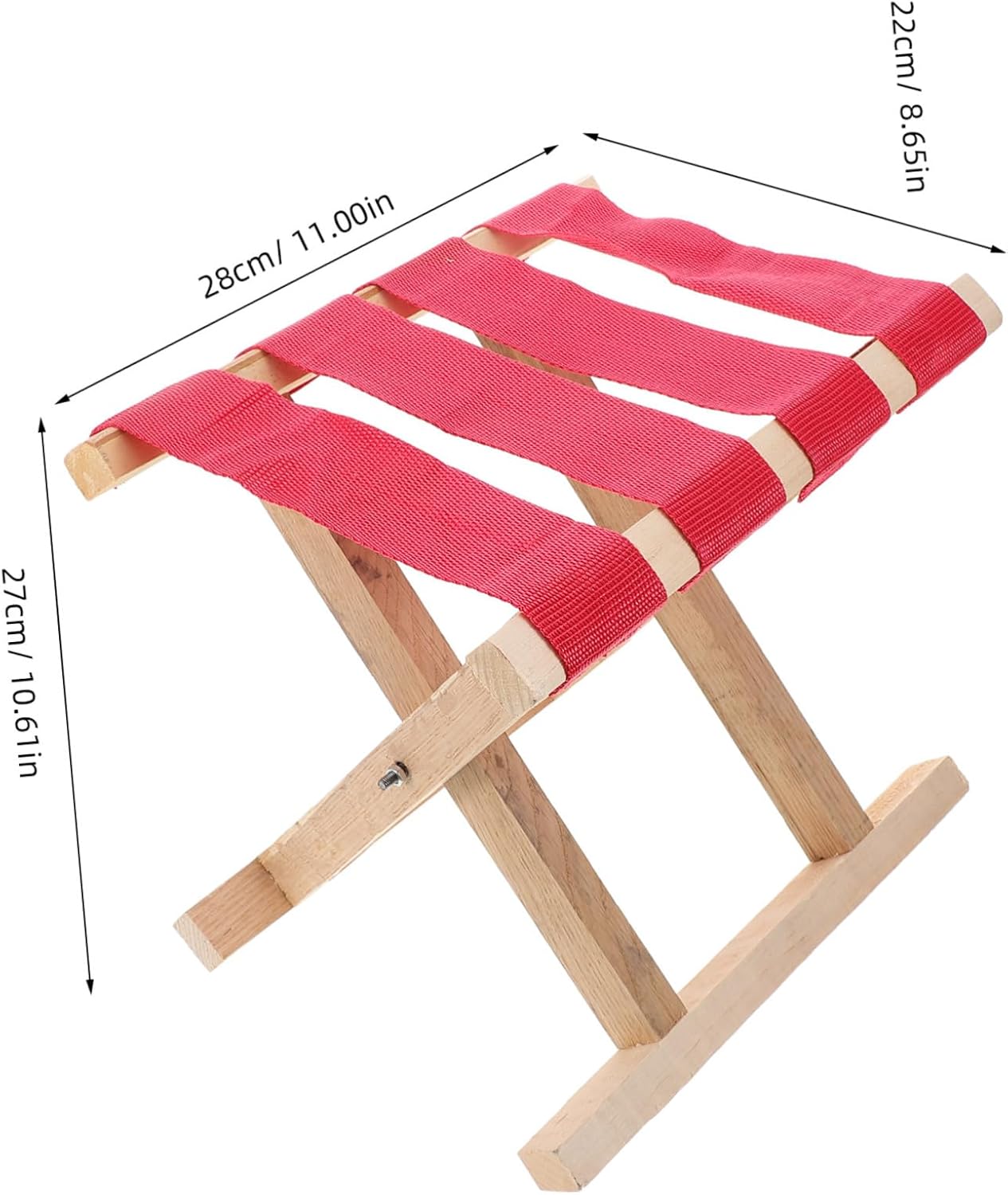 Lightweight Portable Folding Camp Stool Durable Wooden Frame for Camping Fishing and Outdoor Activities Compact Collapsible Design for Height