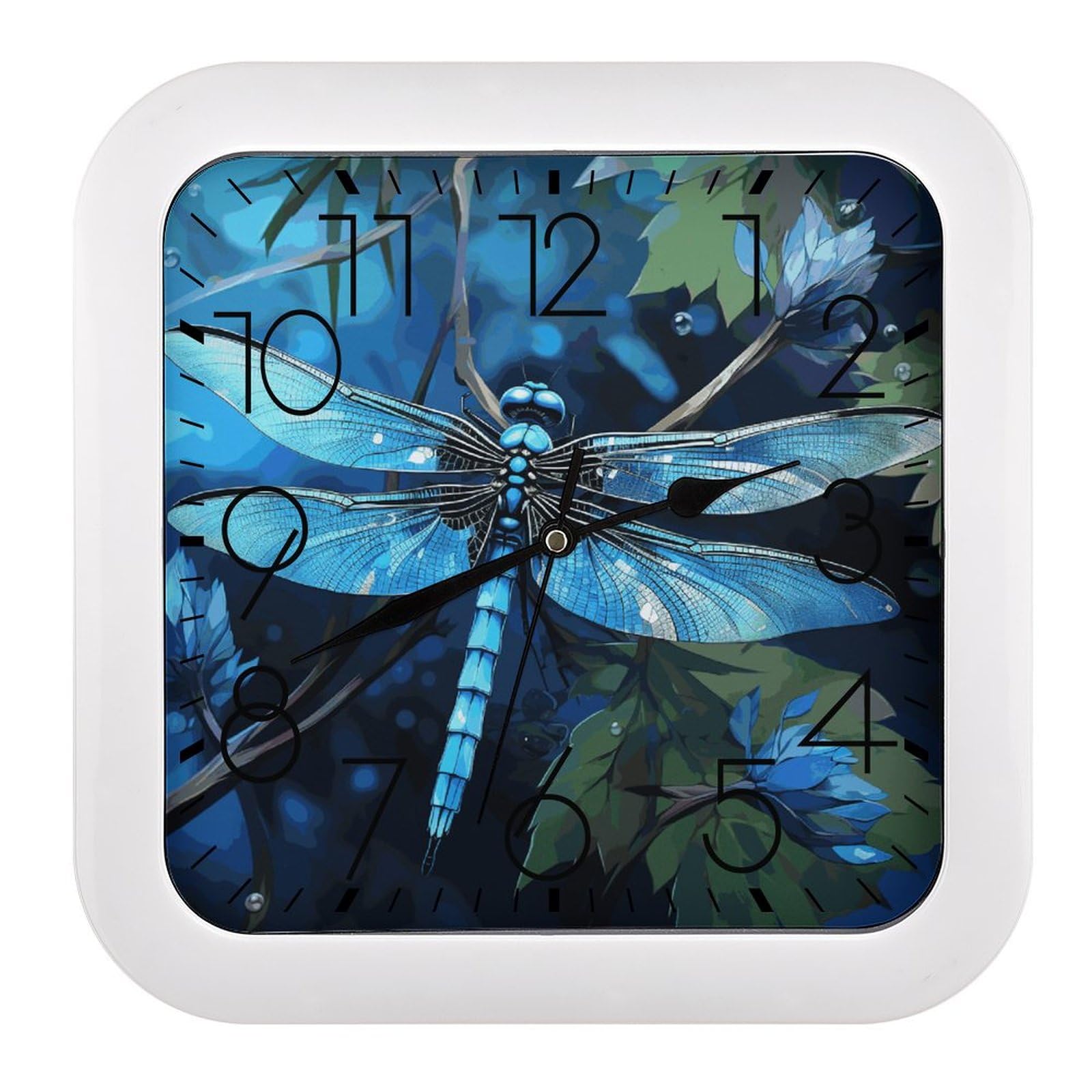 Horloge murale silencieuse sans tic-tac carrée de 25,4 cm à pile