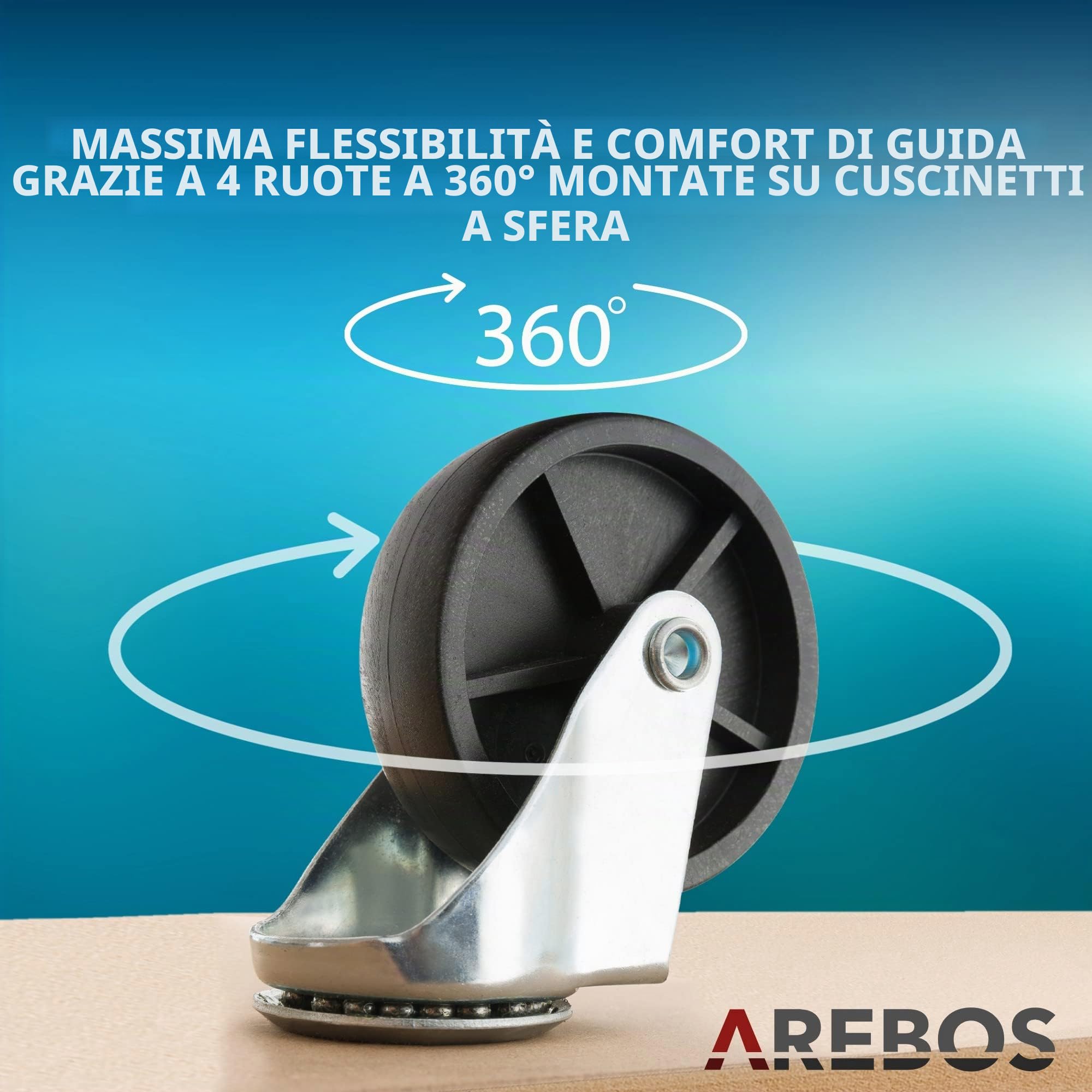 Arebos 2x Carrello su rotelle | Carrello per mobili | Piattaforma mobile | Carrello per trasporto | Dolly 200kg
