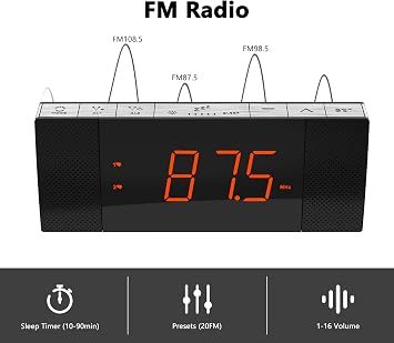 iTOMA Alarm Clocks Radio with APP Control, Bluetooth, FM Radio, Dual Alarm with Snooze, USB Charging, Auto and Manual Dimmer CKS503