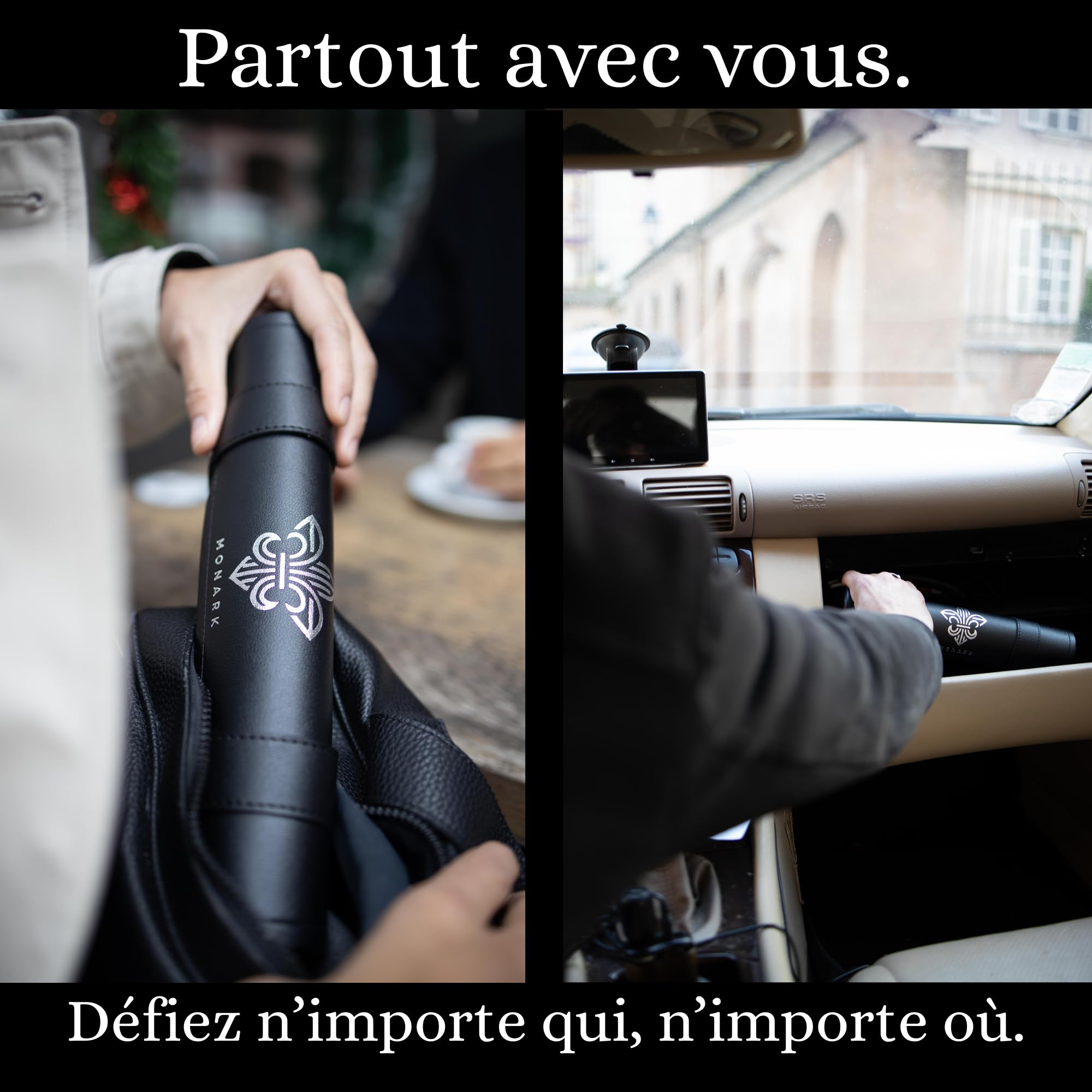 MONARK – Jeu d’échecs de Voyage Pliable en Cuir, échiquier Souple 35 cm, pièces en Bois, Set Portable Premium avec Trousse intégrée, Fabrication Artisanale, 2 Reines incluses