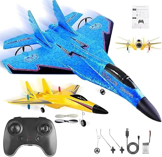 Amitasha Remote Control Airplane for Kids, RC Camera Glider Plane with Light Foam Aeroplane Fighter Jet for Kids Adults 36