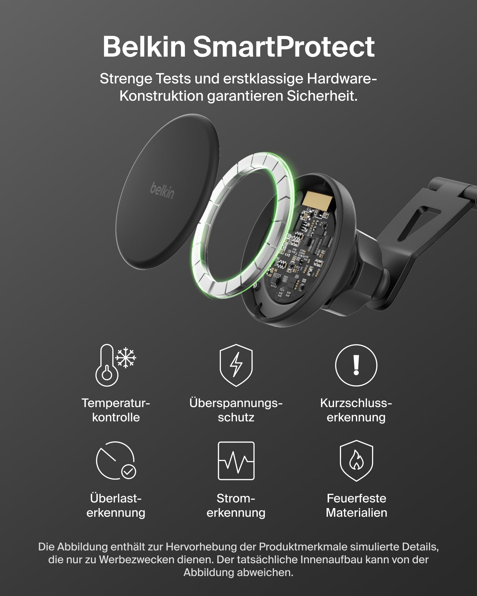 Belkin BoostCharge Qi2 Kfz Ladegerät, Magnetische Handyhalterung Auto mit Ladefunktion, Induktive Ladestation MagSafe Kompatibel, Lüftungshalter mit USB C Kabel für iPhone, Galaxy, Pixelsnap – Schwarz