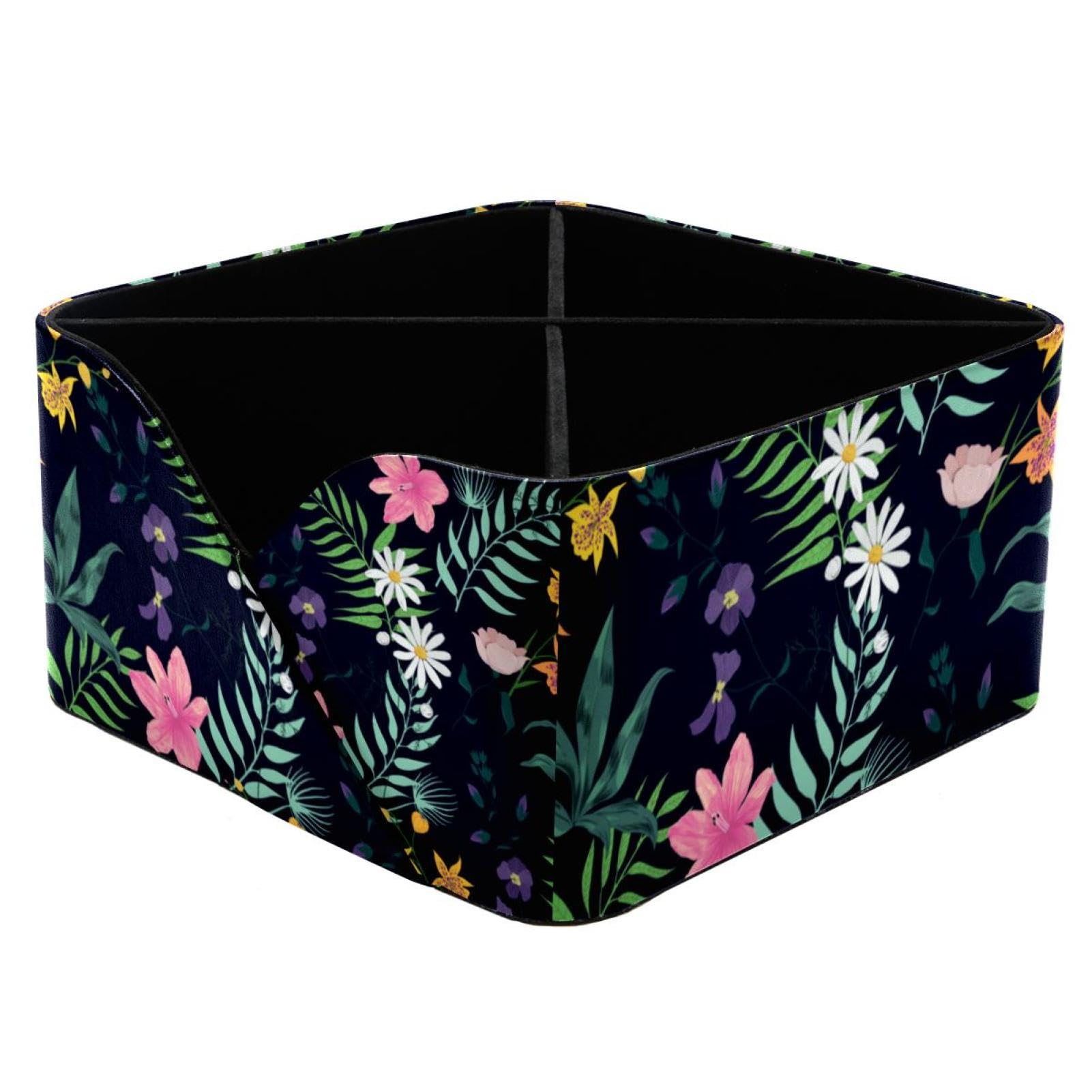 Pot à crayons rectangulaire fleurs : stop au bureau encombré