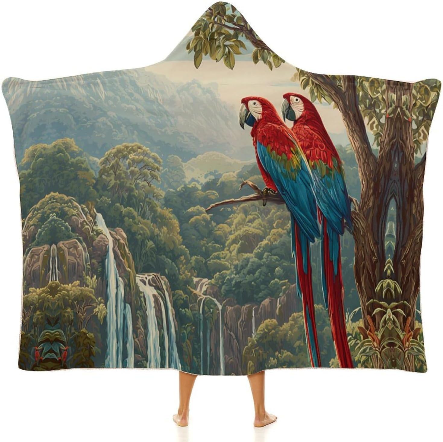 Travel Costarica Wearable Blanket Hoodie | Flannel Fuzzy Machine Washable Home Camping Lounging