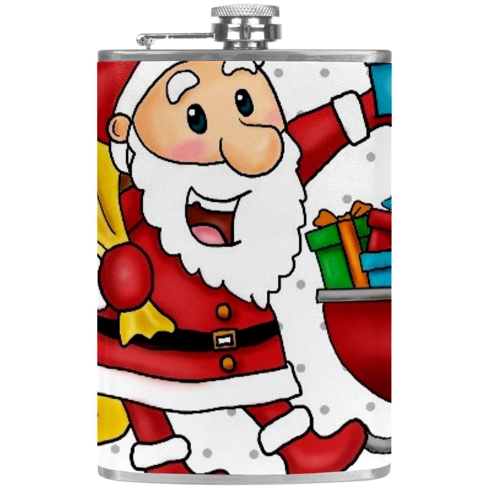 Flasque de Noël en acier inoxydable avec entonnoir pour liqueur et spiritueux