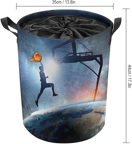 Miniatura 2 de Sports Basketball Teens Kids Laundry Basket Modern Fantasy Galaxy Earth Basketball 3D Printing for Bedroom Laundry Room Closet Bathroom College One