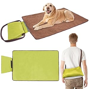 Manta portátil para Exteriores Mascotas, 100 x 70 CM Manta Plegable para Mascotas, Impermeable de Forro Polar, Portátil Alfombra Perro, Interiores, Viajes, Camping, Exteriores
