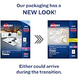 Avery® Tear-Away Stubs Matte Printable Tickets - White - 500/Pack – view 2